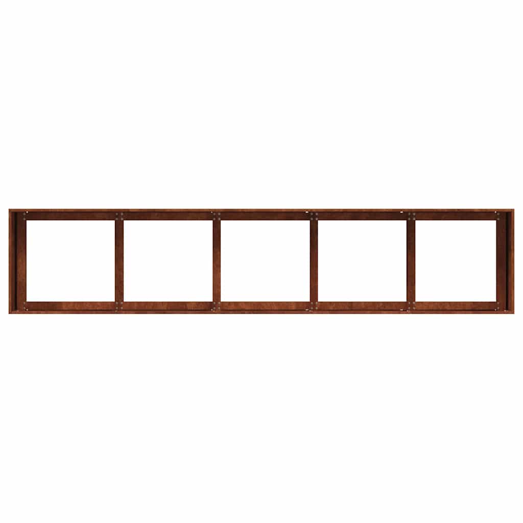 Planteringskärl rostig 200x40x40 cm väderbeständigt stål