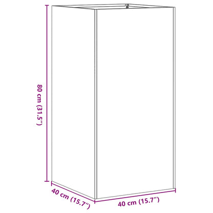 Planteringskärl svart 40x40x80 cm kallvalsat stål