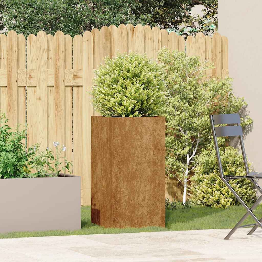 Planteringskärl rostig 40x40x80 cm väderbeständigt stål