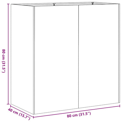 Planteringskärl svart 80x40x80 cm kallvalsat stål