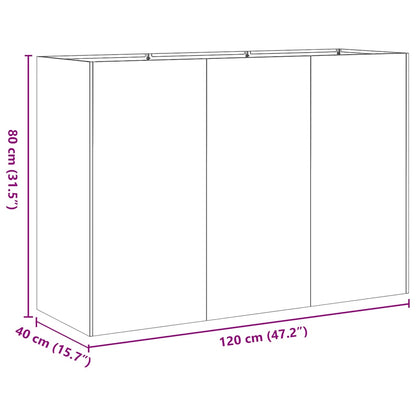 Odlingslåda svart 120x40x80 cm kallvalsat stål