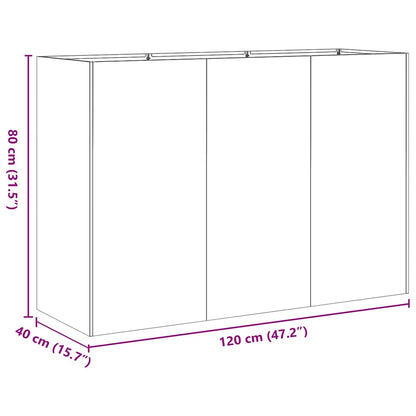 Planteringskärl antracit 120x40x80 cm kallvalsat stål