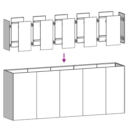 Planteringskärl 200x40x80 cm galvaniserat stål