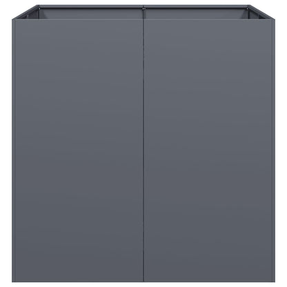 Planteringskärl antracit 80x80x80 cm stål