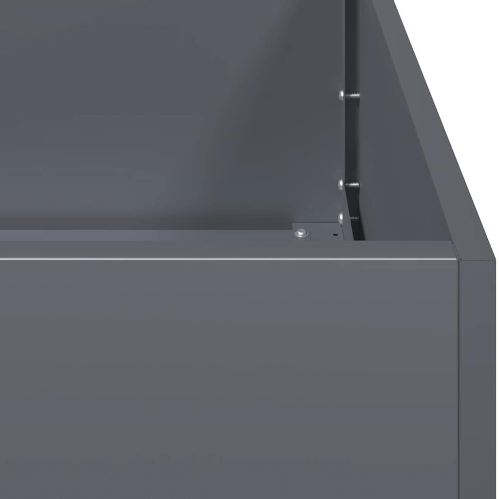 Planteringskärl antracit 80x80x80 cm stål