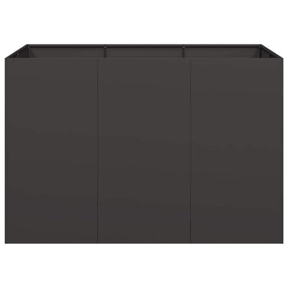 Planteringskärl svart 120x80x80 cm stål