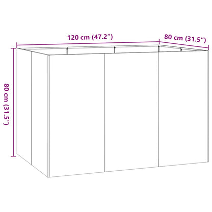 Planteringskärl vit 120x80x80 cm stål