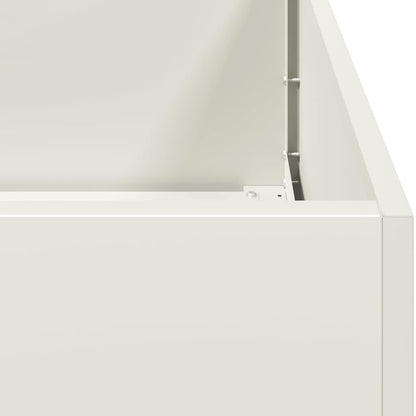 Planteringskärl vit 80x80x30 cm stål