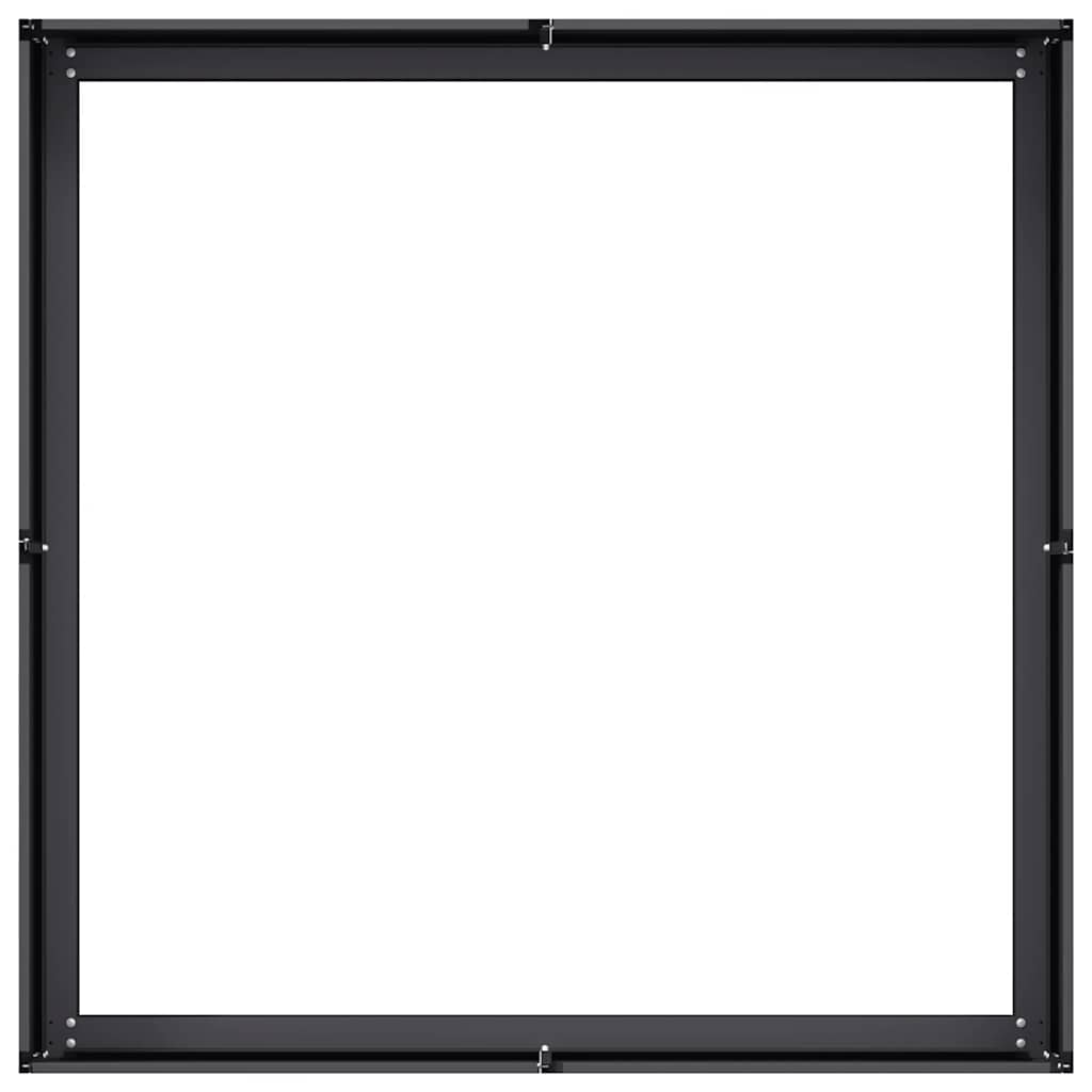 Planteringskärl svart 100x100x30 cm stål