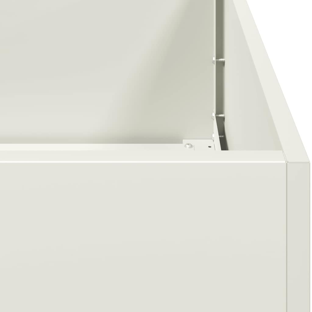 Planteringskärl vit 100x100x30 cm stål