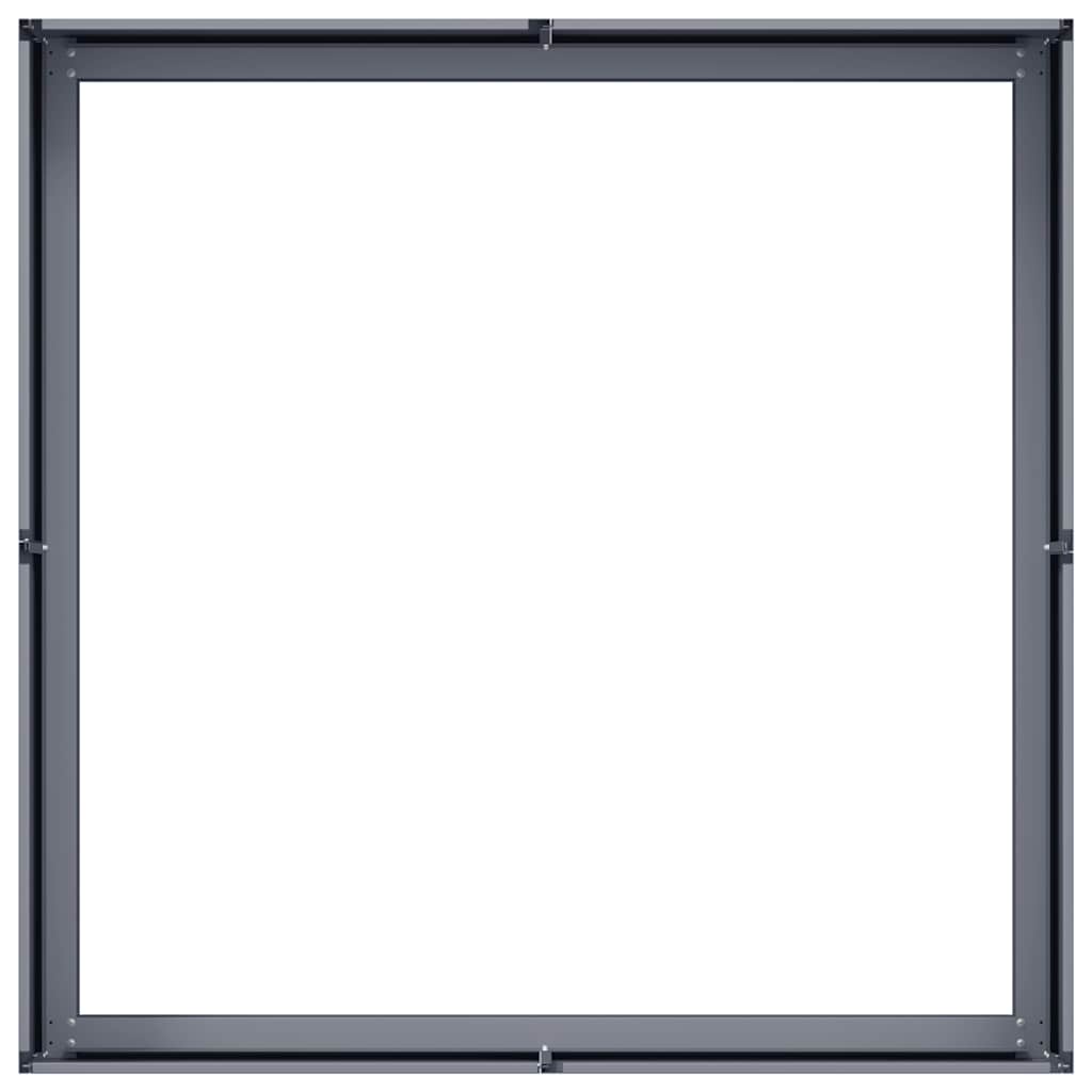 Planteringskärl antracit 100x100x30 cm stål