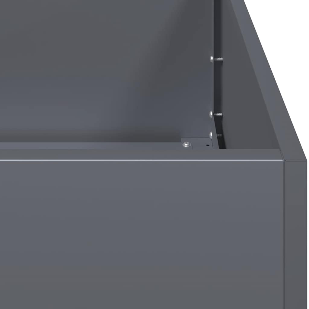 Planteringskärl antracit 100x100x30 cm stål