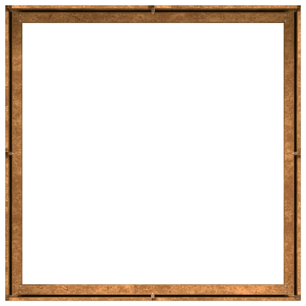 Planteringskärl rostig 100x100x30 cm väderbeständigt stål