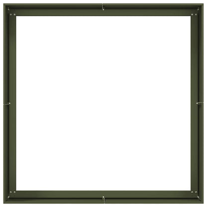 Planteringskärl olivgrön 100x100x40 cm stål