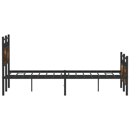 Sängram utan madrass rökfärgad ek 120x190 cm konstruerad trä