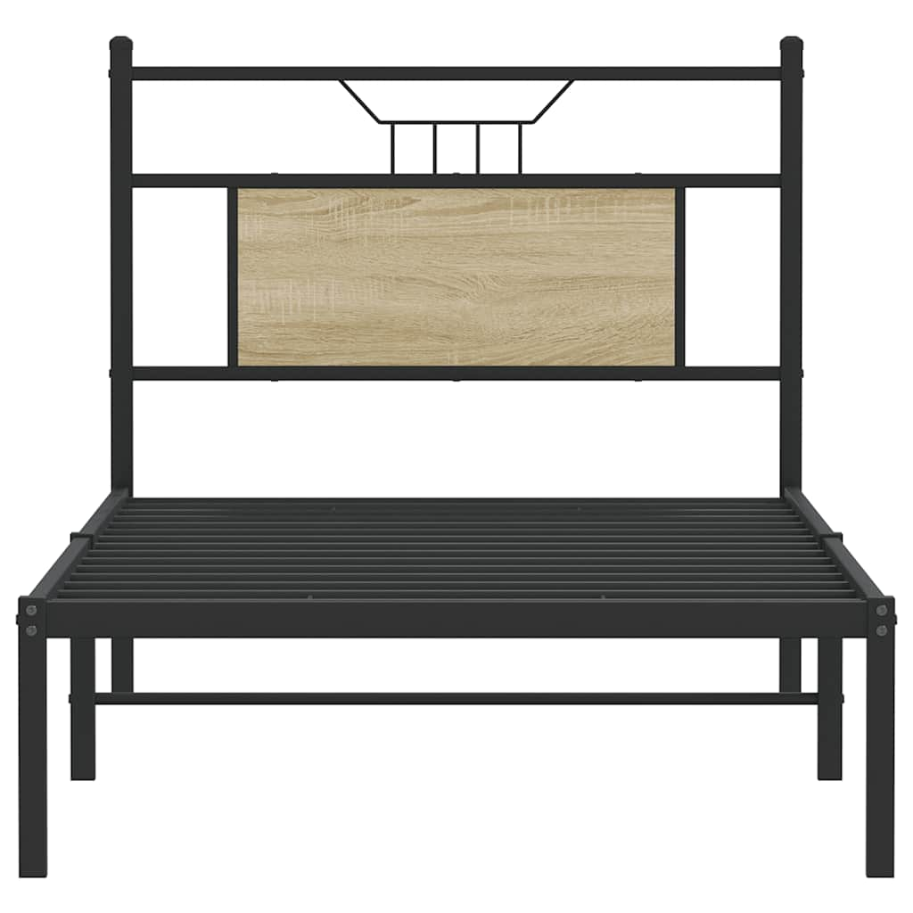 Sängram utan madrass sonoma-ek 90x200 cm konstruerad trä