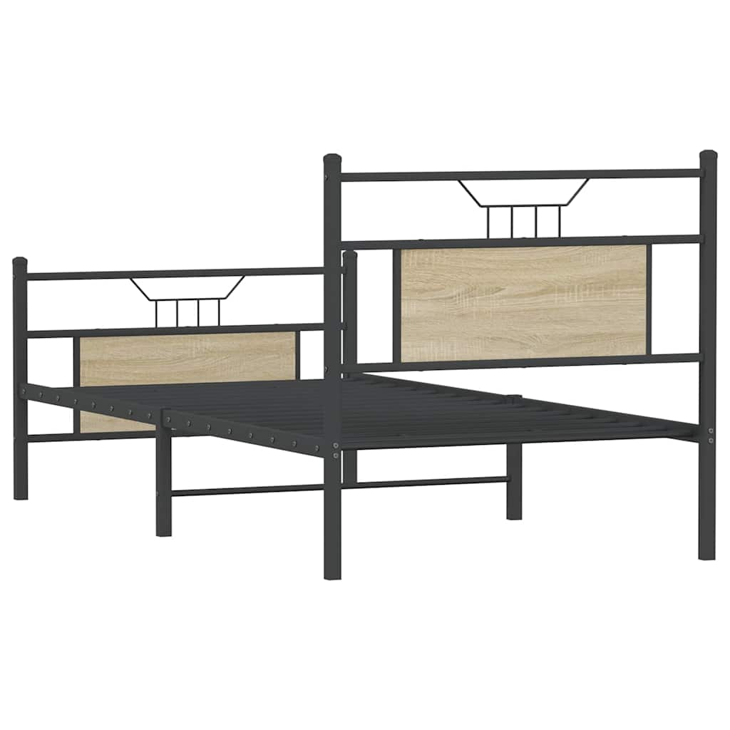 Sängram utan madrass sonoma-ek 90x190 cm konstruerad trä