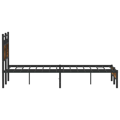 Sängram utan madrass rökfärgad ek 120x200 cm konstruerad trä