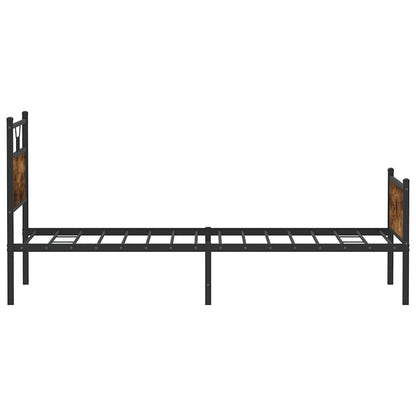 Sängram utan madrass rökt ek 107x203 cm konstruerat trä