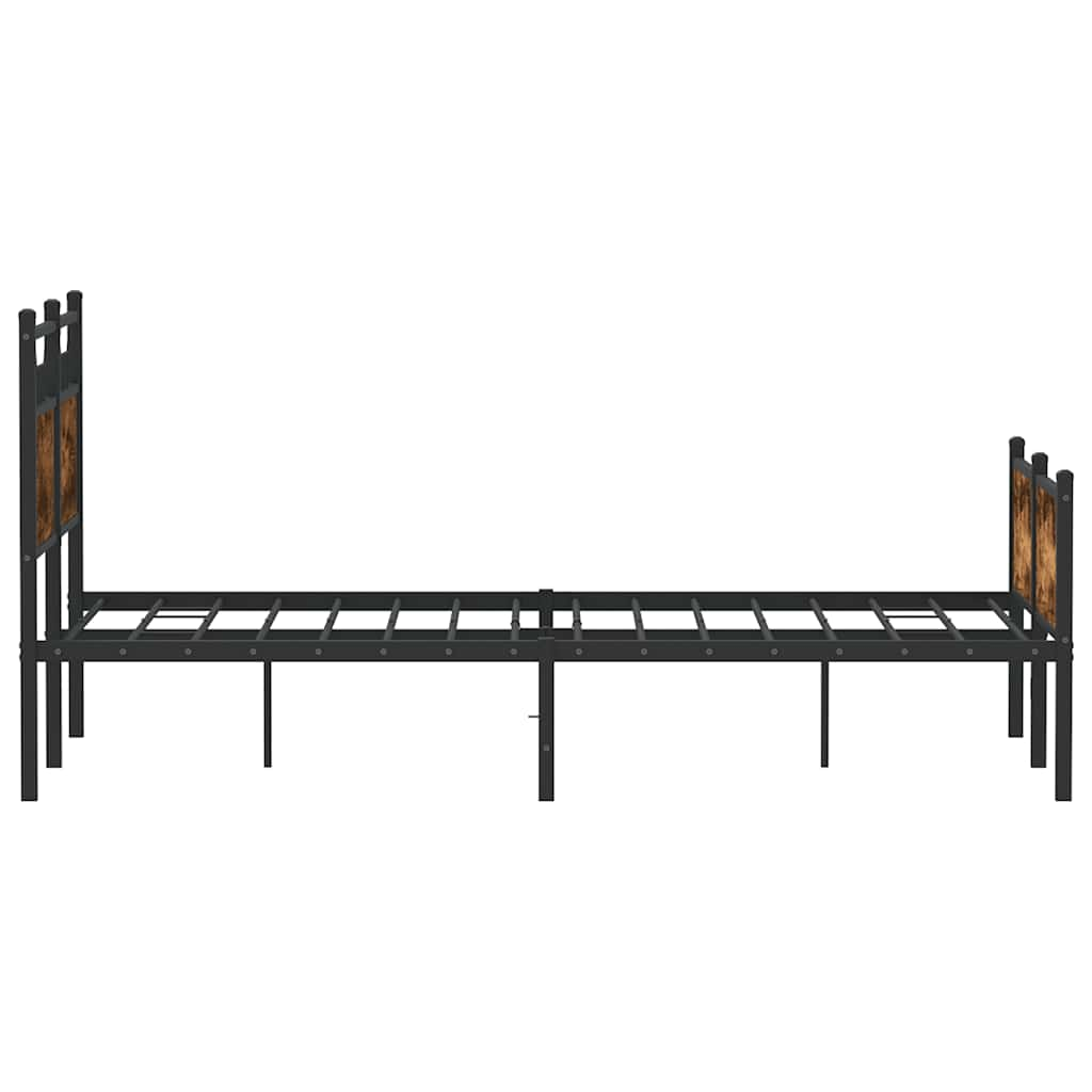 Sängram utan madrass rökfärgad ek 120x200 cm konstruerad trä