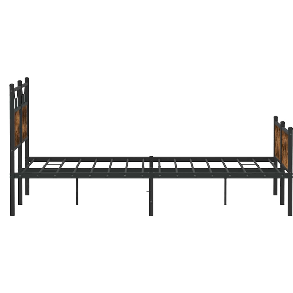 Sängram utan madrass rökfärgad ek 140x190 cm konstruerad trä