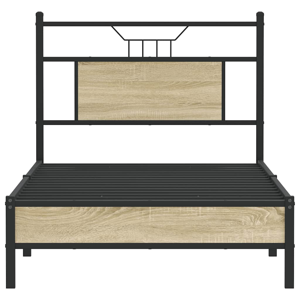 Sängram utan madrass sonoma-ek 80x200 cm konstruerad trä