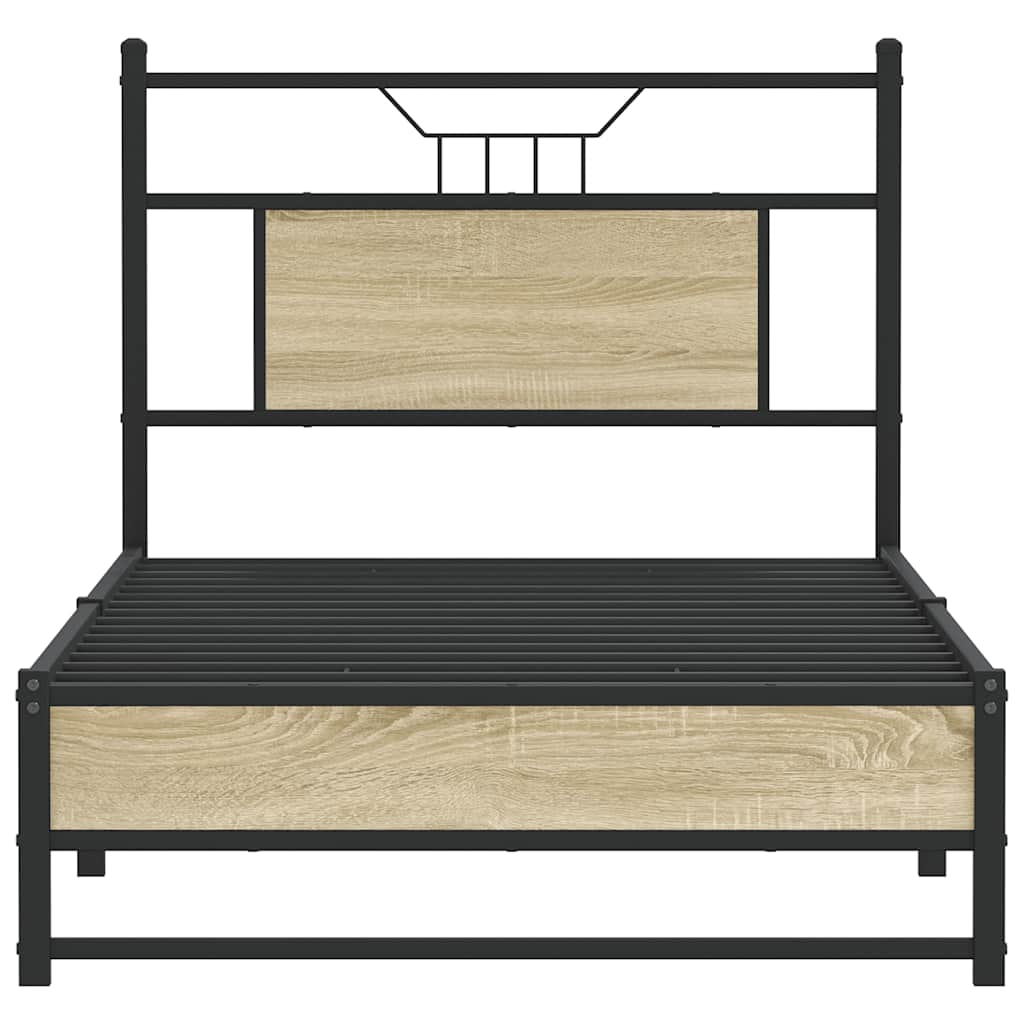 Sängram utan madrass sonoma-ek 90x190 cm konstruerad trä