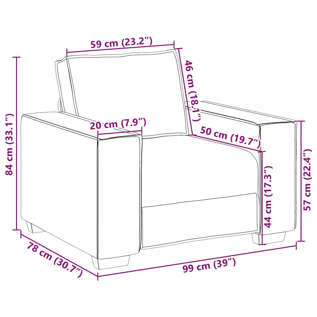 Soffstol gul 59 cm sammet