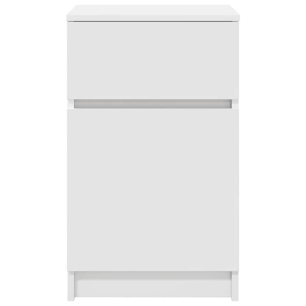 Sängbord 2 st vit 39x35x65 cm konstruerat trä