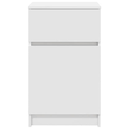 Sängbord 2 st vit 39x35x65 cm konstruerat trä