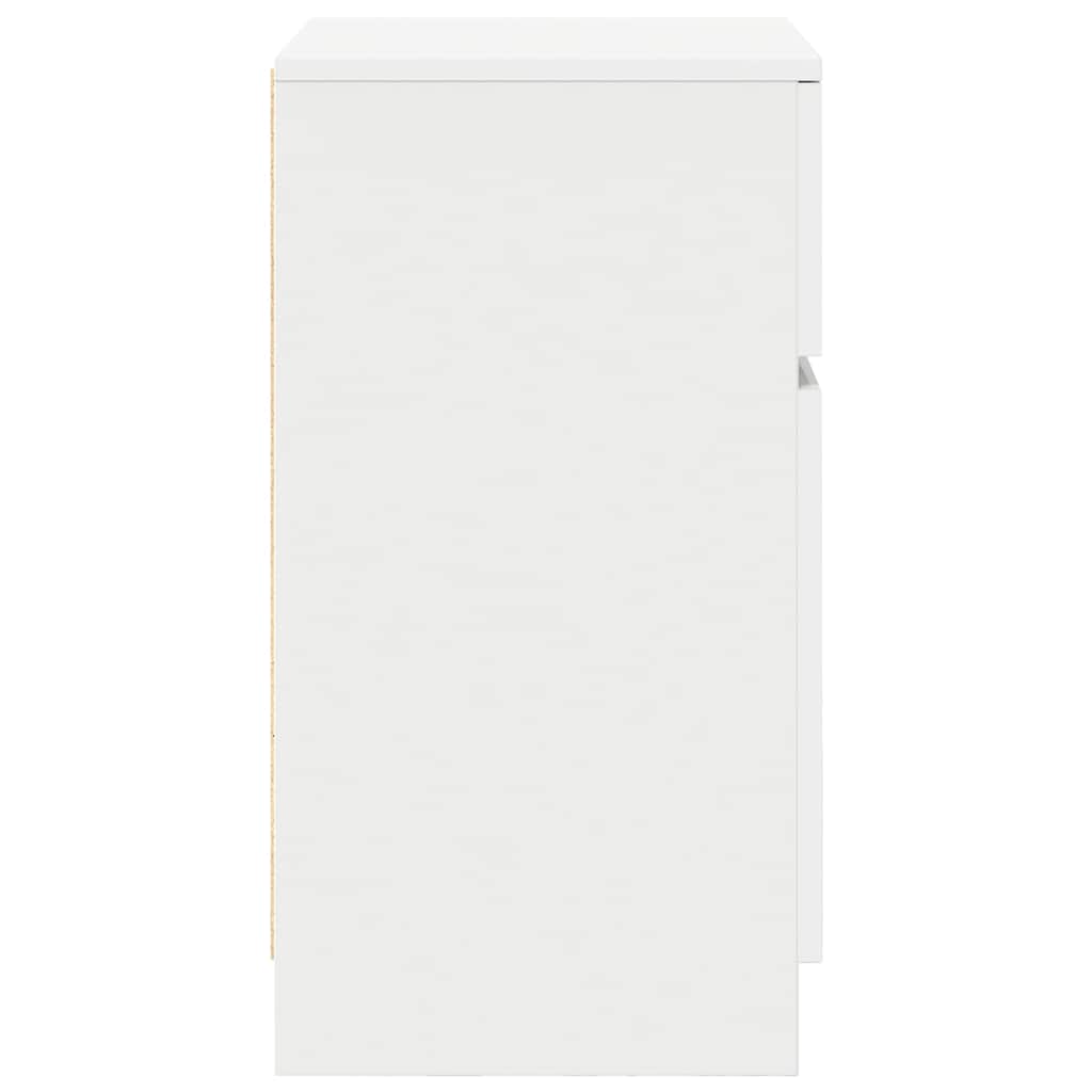 Sängbord 2 st vit 39x35x65 cm konstruerat trä