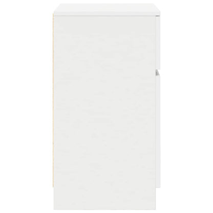 Sängbord 2 st vit 39x35x65 cm konstruerat trä