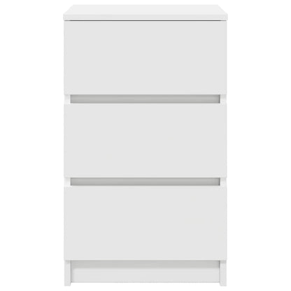 Sängbord med 3 lådor 2 st vit 39x35x65 cm