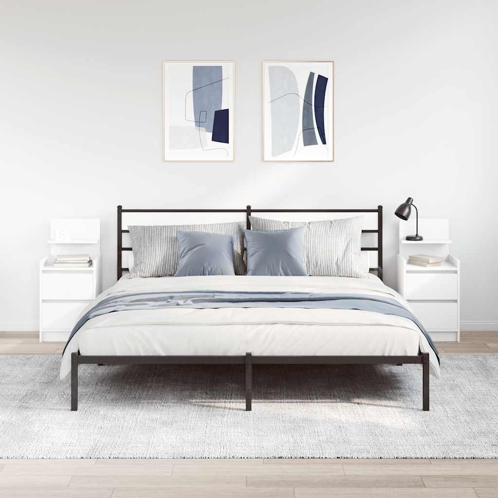 Sängskåp med 2 lådor 2 st vit 38x34x80 cm