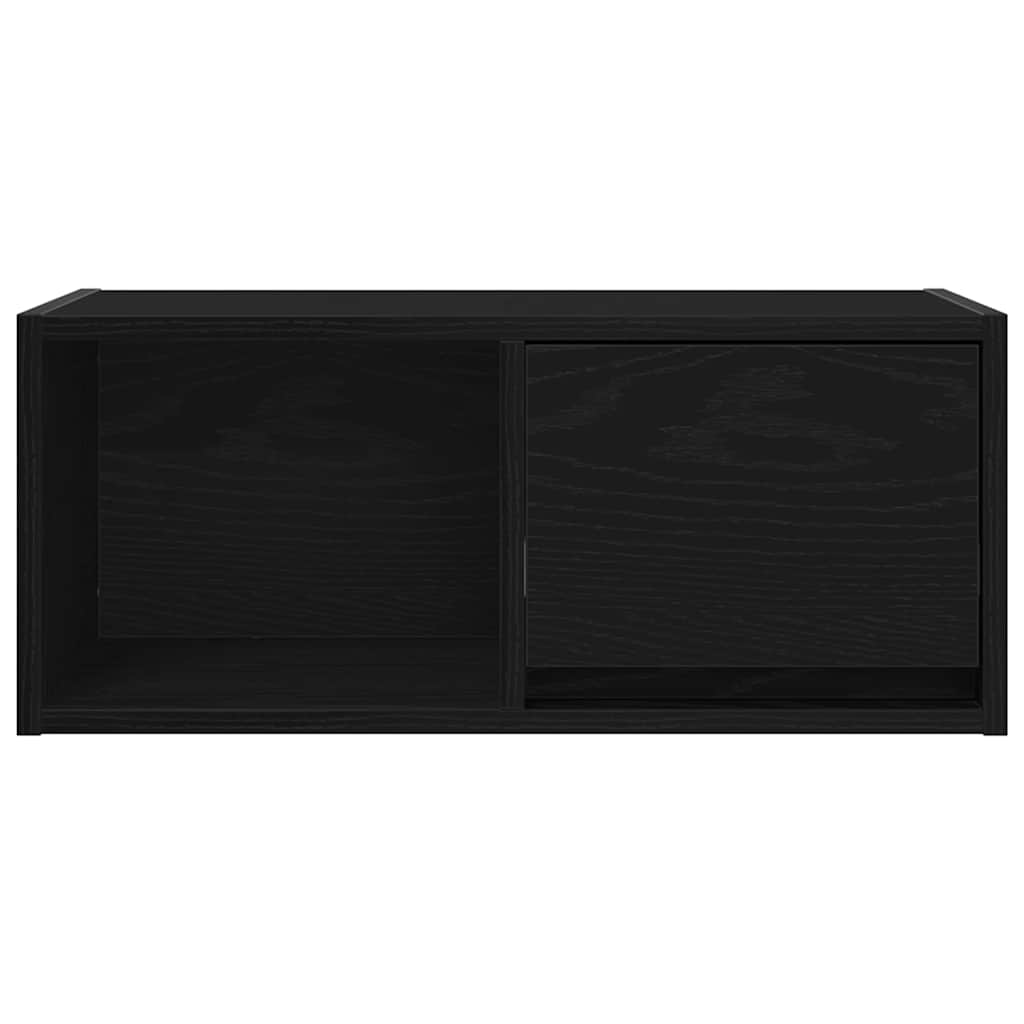 TV-bänk svart ek 60x31x25,5 cm konstruerat trä