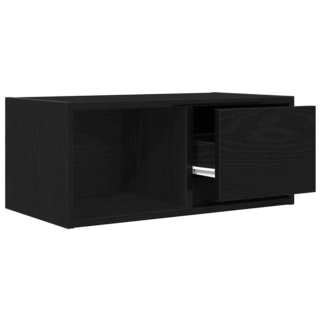 TV-bänkar 2 st svart ek 60x31x25,5 cm konstruerat trä