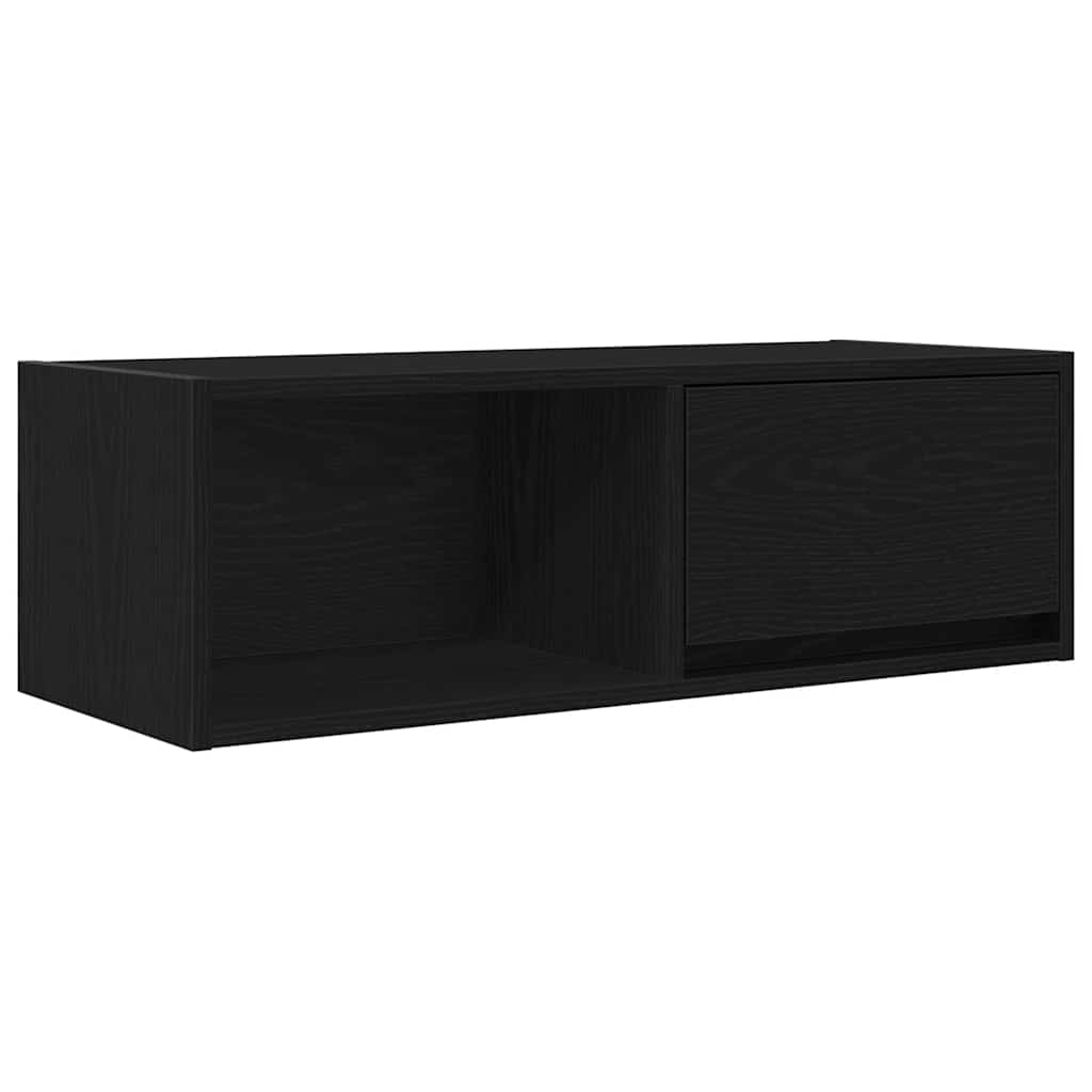 TV-bänkar 2 st svart ek 80x31x25,5 cm konstruerat trä