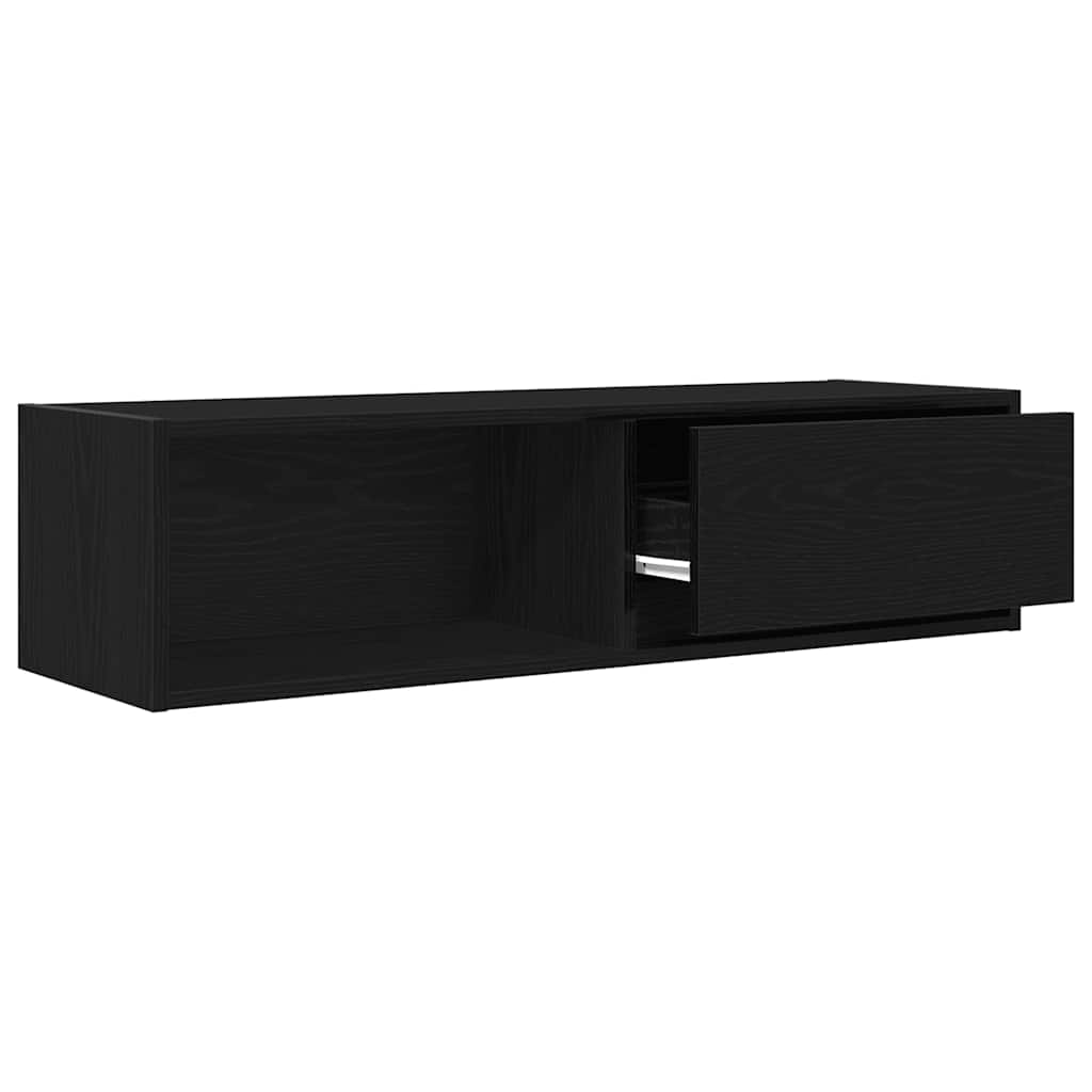 TV-bänkar 2 st svart ek 100x31x25,5 cm konstruerat trä