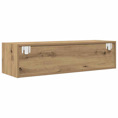 TV-bänkar 2 st hantverksmässig ek 100x31x25,5cm konstruerat trä