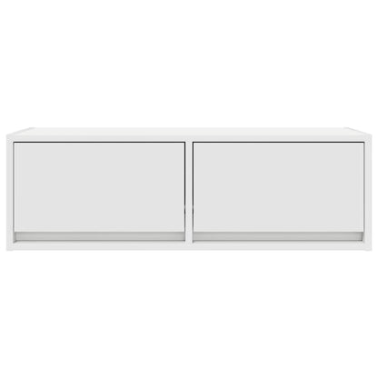 TV-bänkar 2 st vit 80x31x25,5 cm konstruerat trä