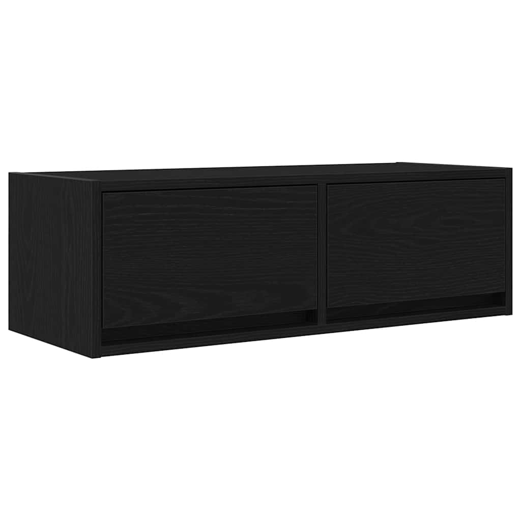 TV-bänkar 2 st svart ek 80x31x25,5 cm konstruerat trä