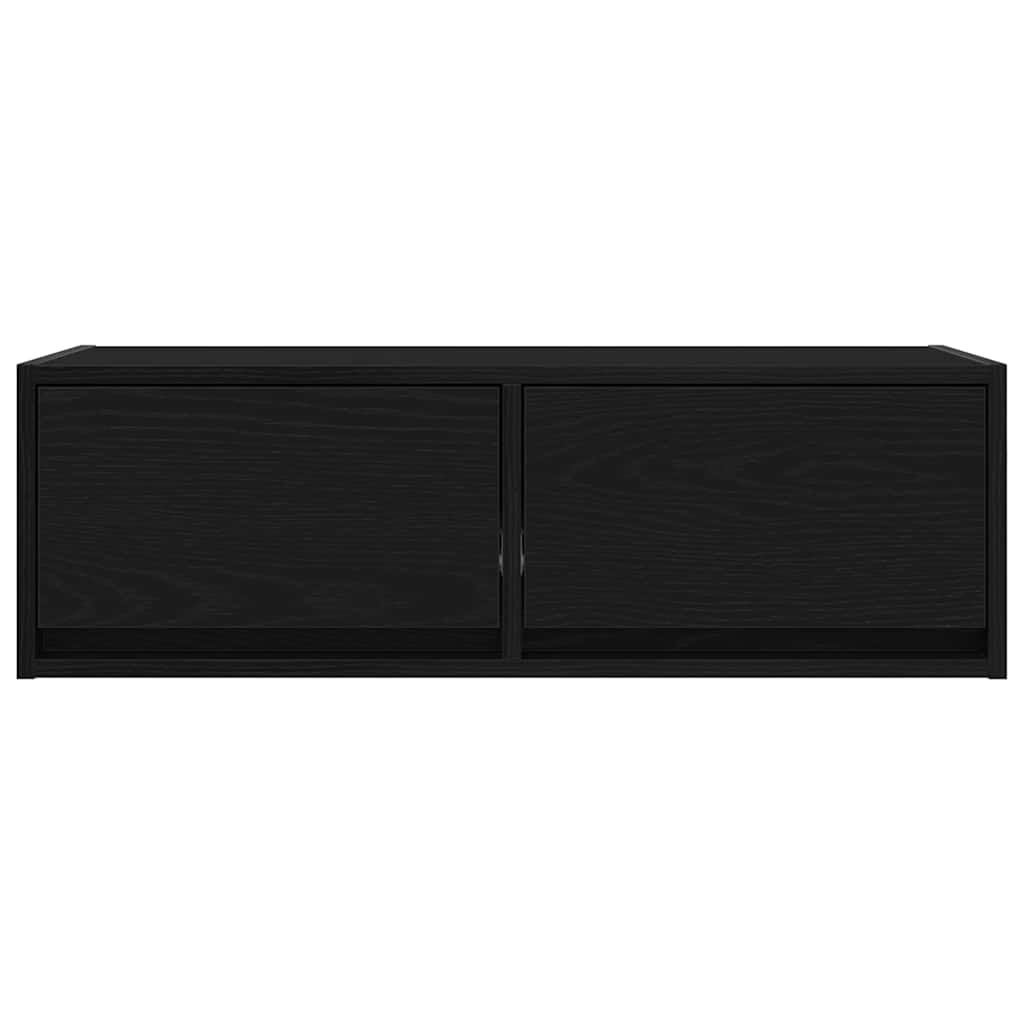 TV-bänkar 2 st svart ek 80x31x25,5 cm konstruerat trä