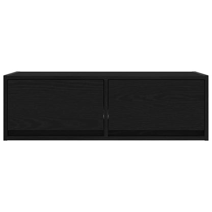 TV-bänkar 2 st svart ek 80x31x25,5 cm konstruerat trä