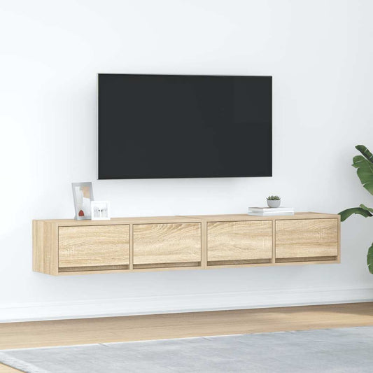 TV-bänkar 2 st, Sonoma ek, 80x31x25,5 cm konstruerat trä