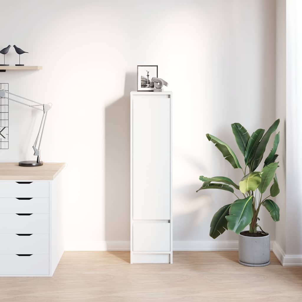 Highboard vit 29,5x34x119,5 cm konstruerat trä