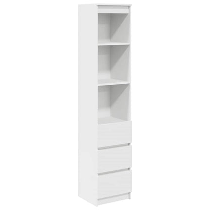 Highboard vit 37,5x35x180 cm konstruerat trä