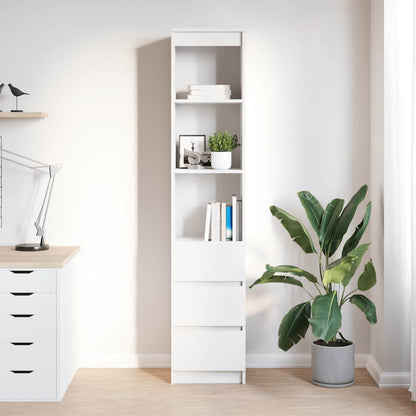 Highboard vit 37,5x35x180 cm konstruerat trä