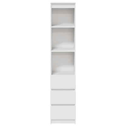 Highboard vit 37,5x35x180 cm konstruerat trä