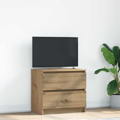 TV-bänk hantverksmässig ek 60x35x54 cm konstruerat trä