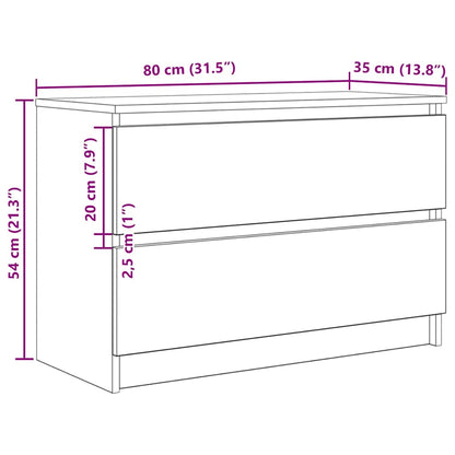 TV-bänk vit 80x35x54 cm konstruerat trä